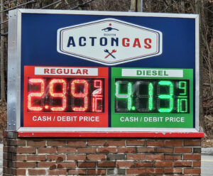 photo of sign showing gasoline prices