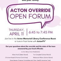 graphic for Acton Override Open Forum