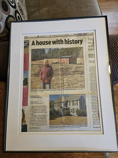 A newspaper clipping about Peggy’s historic house.