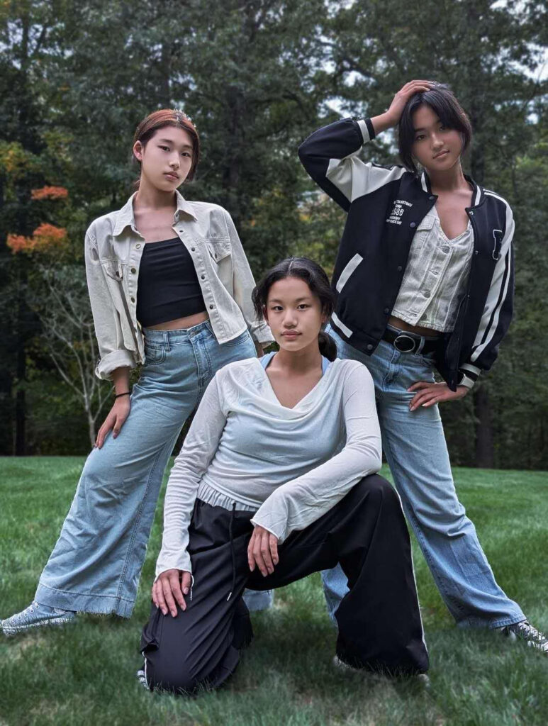 Three young women dancers.